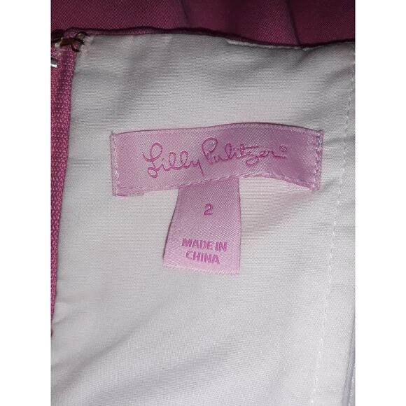 Lilly Pulitzer Sz 2 BETSEY Lace Fit N Flare Strapless Dress - Picture 8 of 10